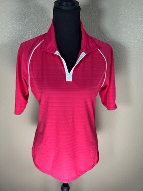 Under Armour Red Heather V-Neck Polo Shirt – Size Medium